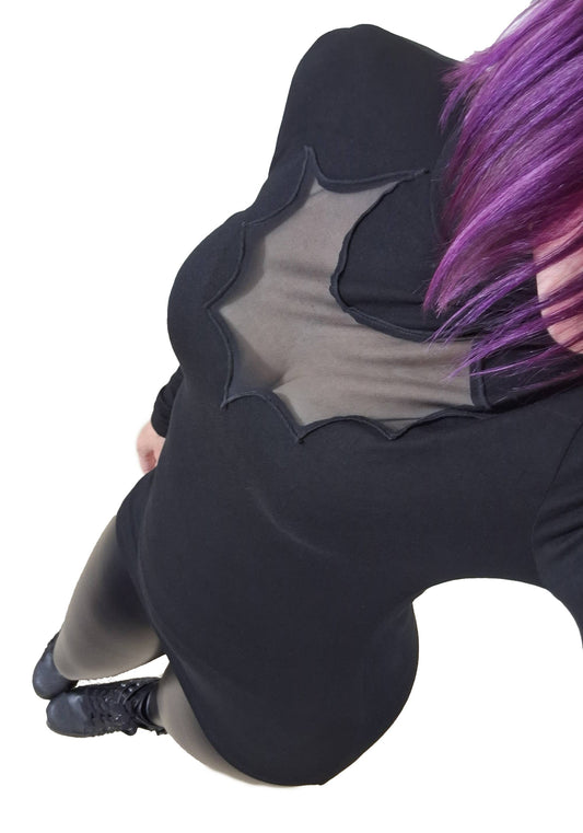 Necessary Evil Goth Cybele Bat Panel Long Sleeve Top