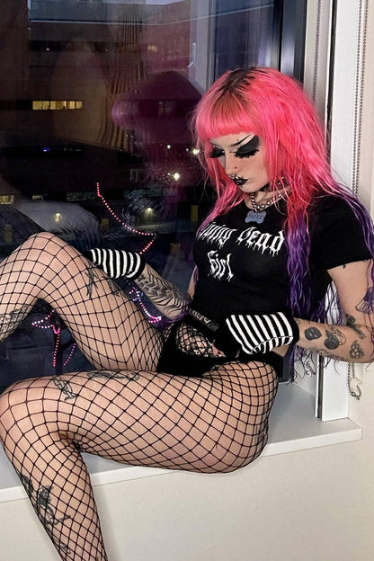 Striped Fingerless Gloves [Multiple Colors Available]