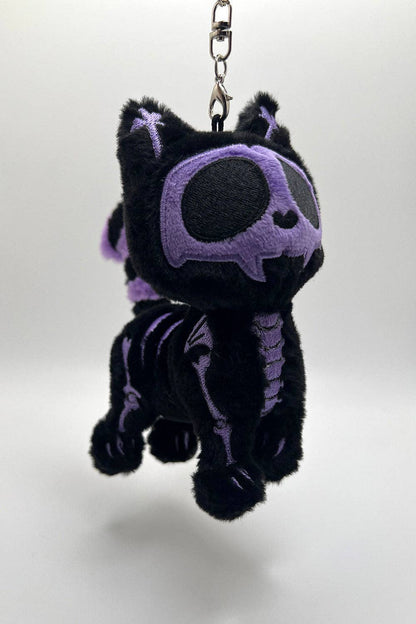 Ultra Violet Skelekitty Plush Keychain