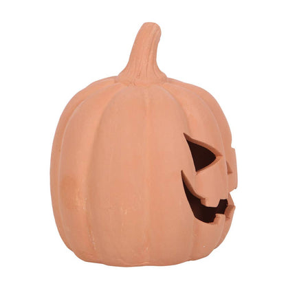 12.5cm Terracotta Halloween Pumpkin Decoration