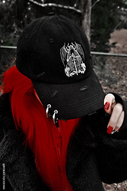 Grim Reaper Pierced Baseball Cap
