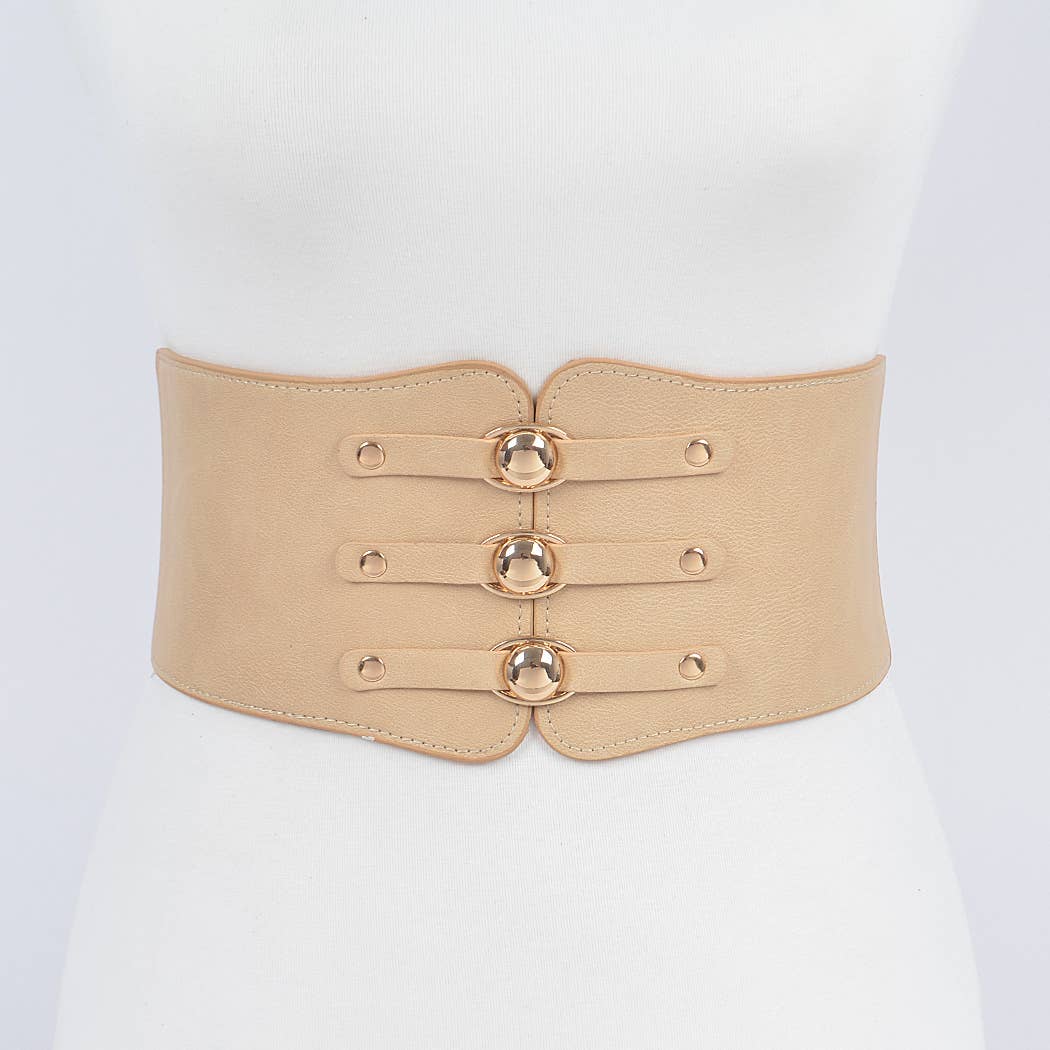 Corset Belt W/three Buckles