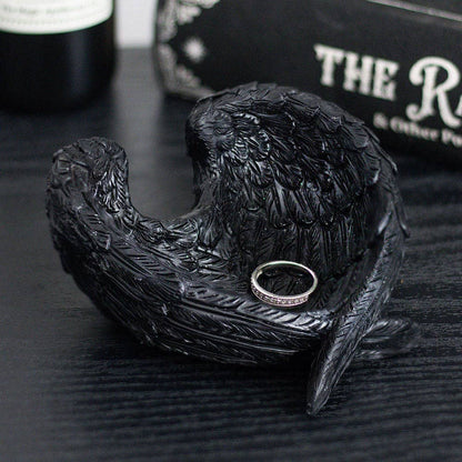 Gothic Raven Wings Halloween Trinket Dish