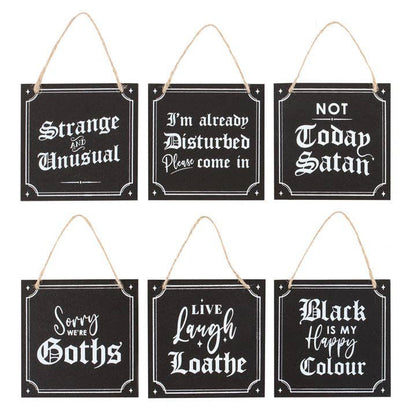 Set of 36 Gothic Mini Signs on Display