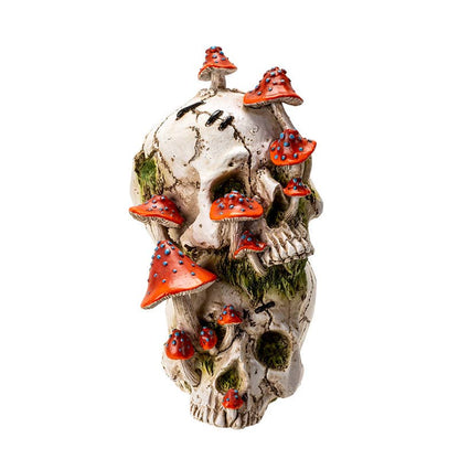 Skull with Mushrooms