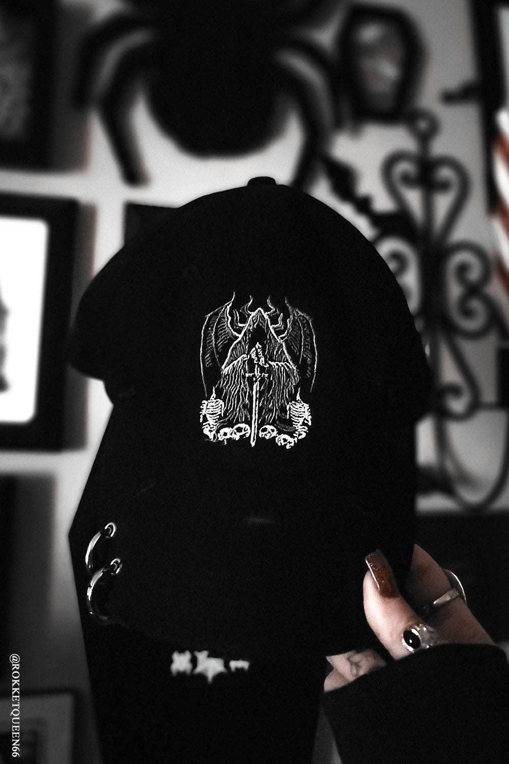 Grim Reaper Pierced Baseball Cap