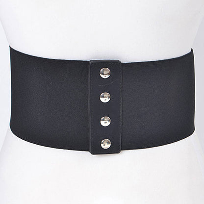 Corset Thick Belt With Red Rose Details