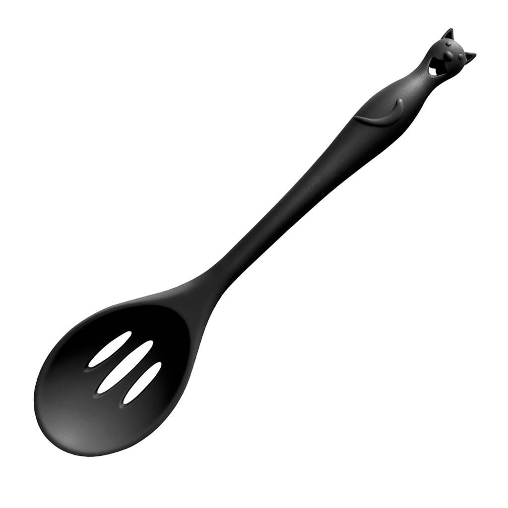 15569 Alchemy Gothic Cat's Kitchen Slotted Spoon