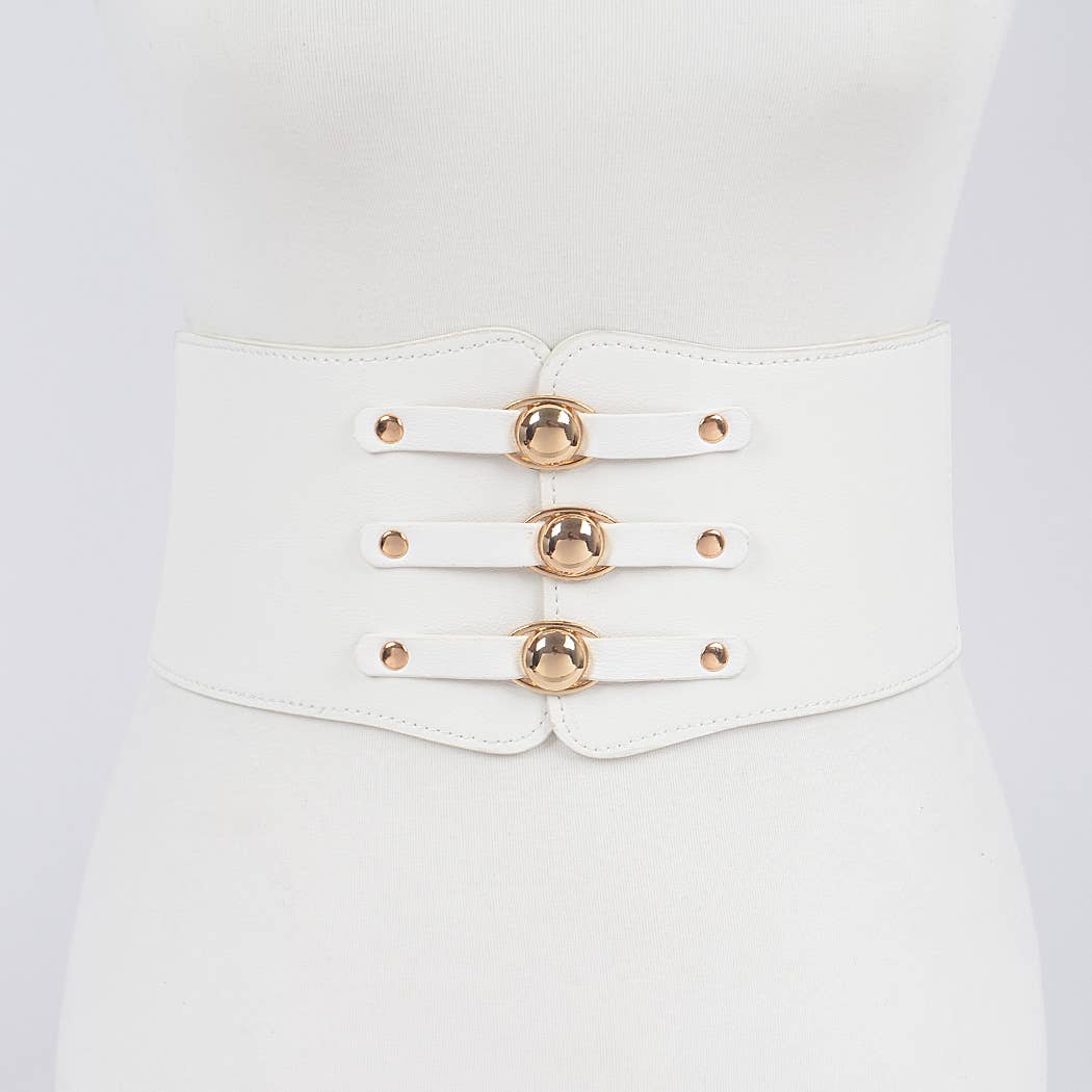 Corset Belt W/three Buckles