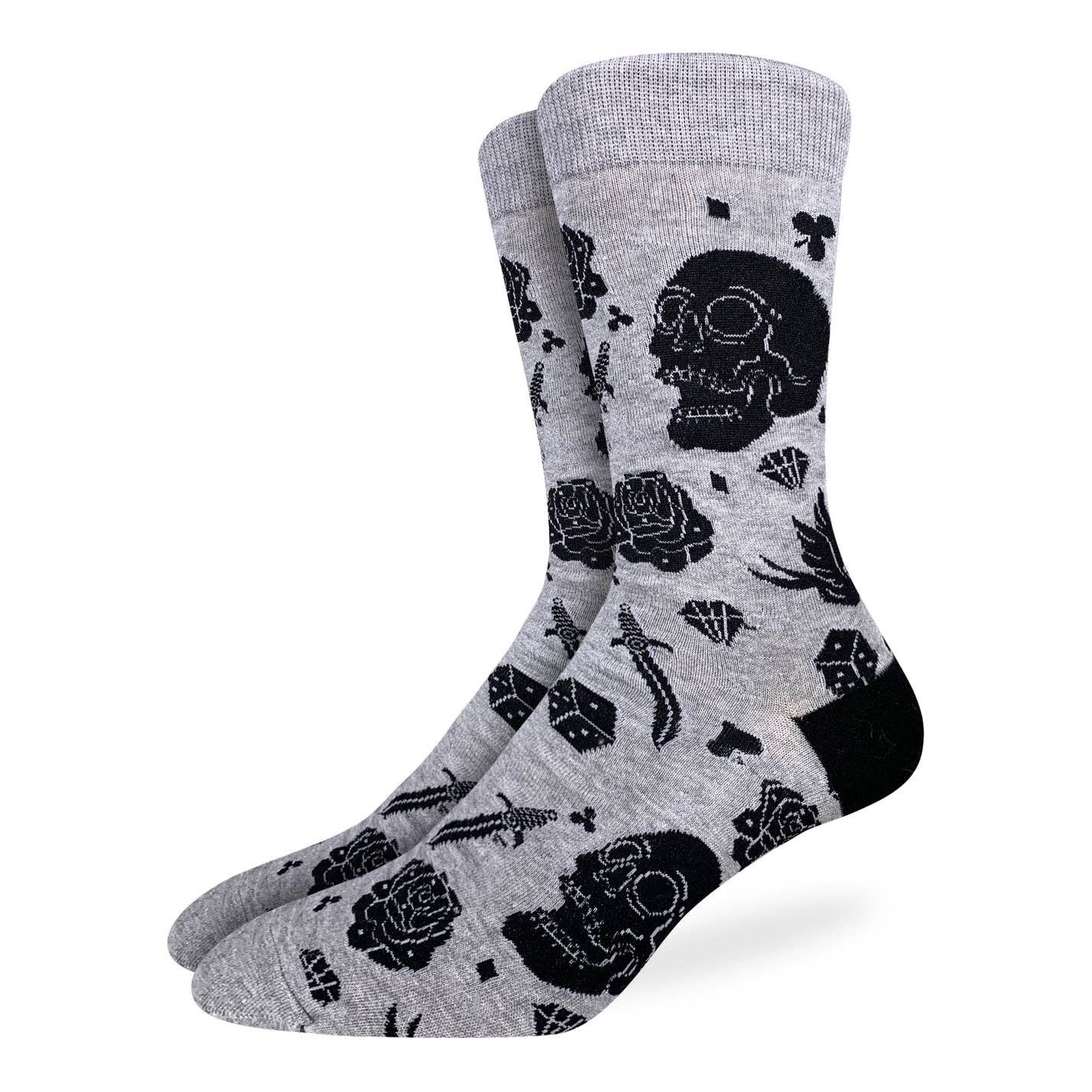 Men's Big & Tall Halloween, Skulls Socks