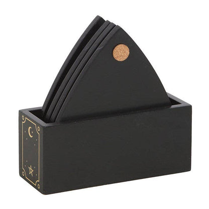 Black Talking Gothic Ouija Board Planchette Coaster Set