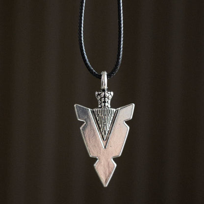 Arrowhead of Strength Viking Cord Necklace