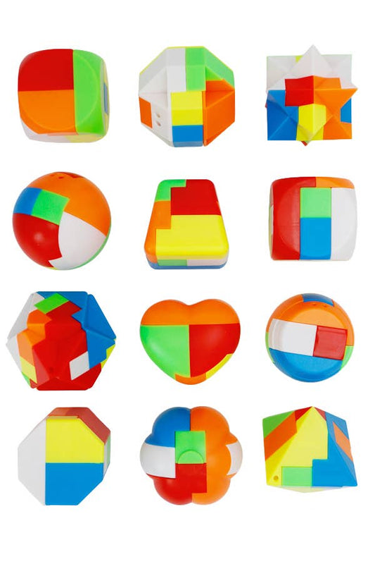Colorful 3D Geometric Building Block Puzzle Sensory Toy