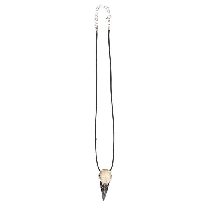 Gothic Resin Crow Skull Pendant Necklace