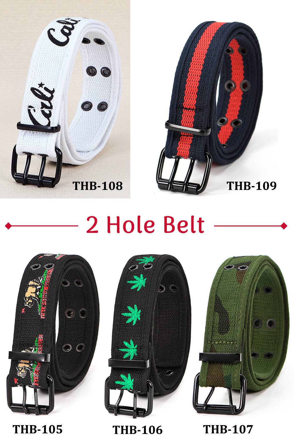 Casual Canvas Double Hole Belt