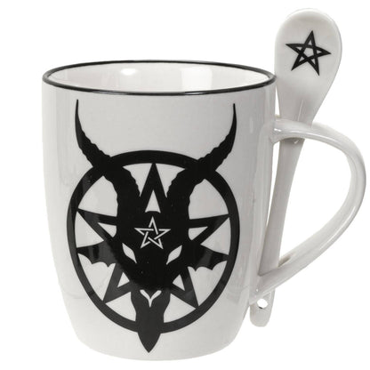 Baphomet Coffee Mug & Spoon Set by Alchemy Gothic UK
