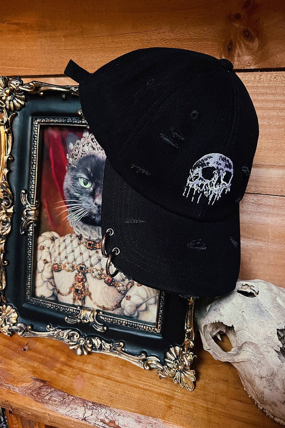 Skull Drip Pierced Baseball Cap