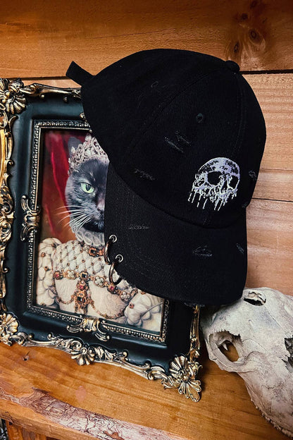 Skull Drip Pierced Baseball Cap