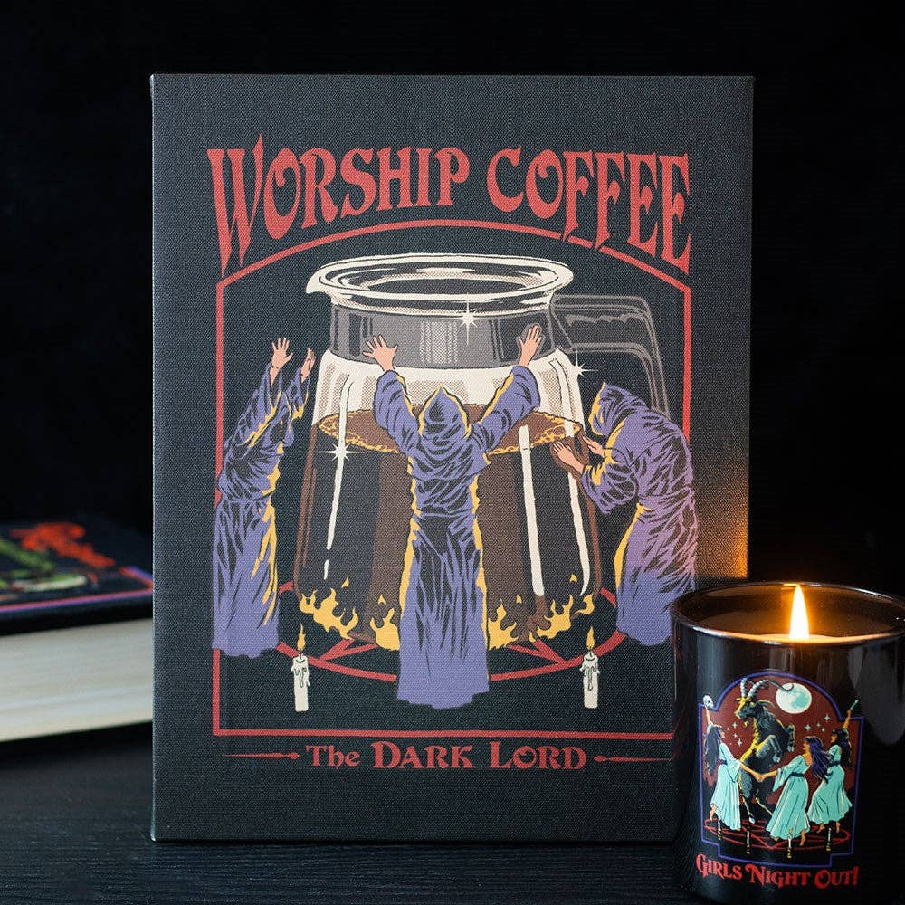 19x25cm Worship Coffee Canvas Plaque by Steven Rhodes