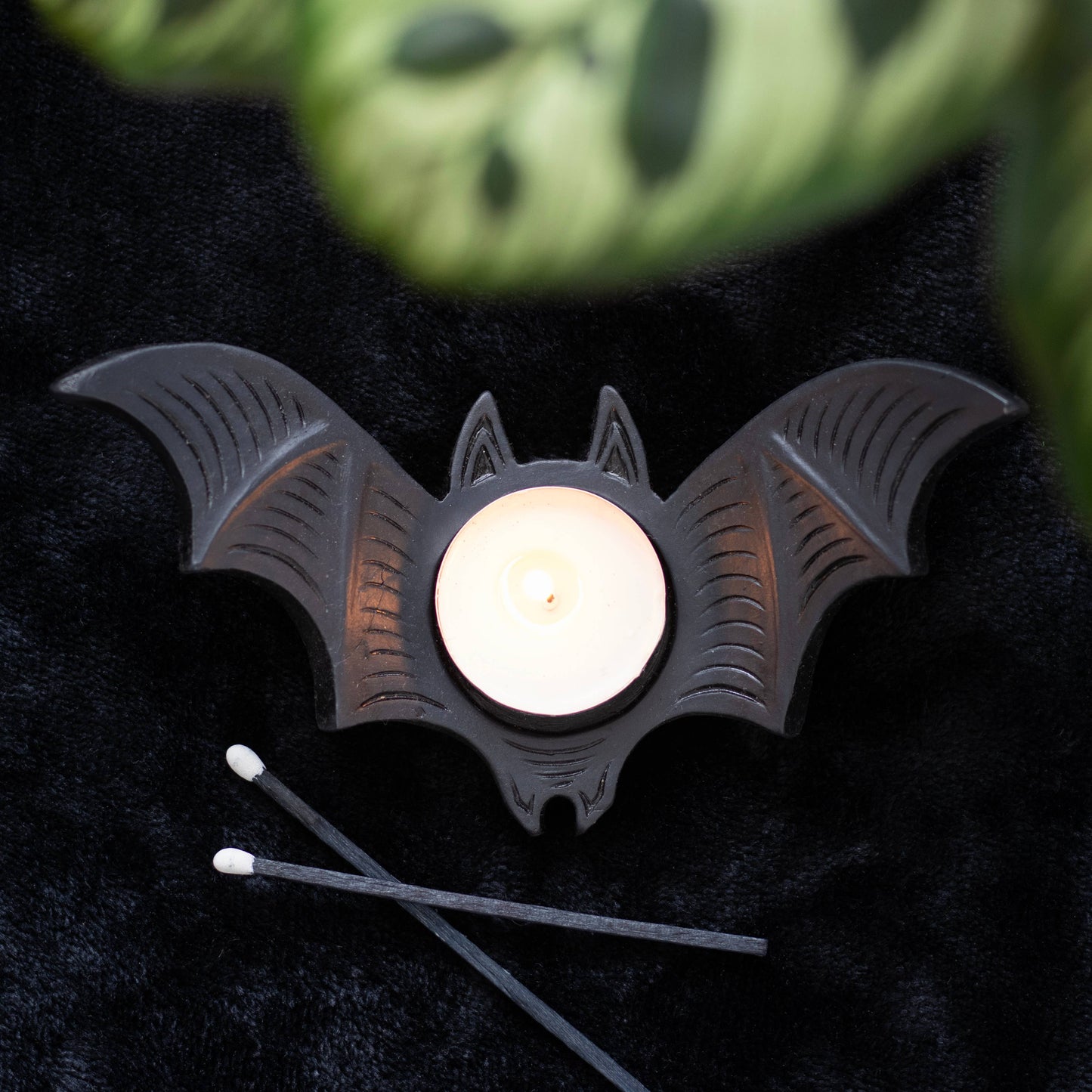 Gothic Bat Tealight Candle Holder