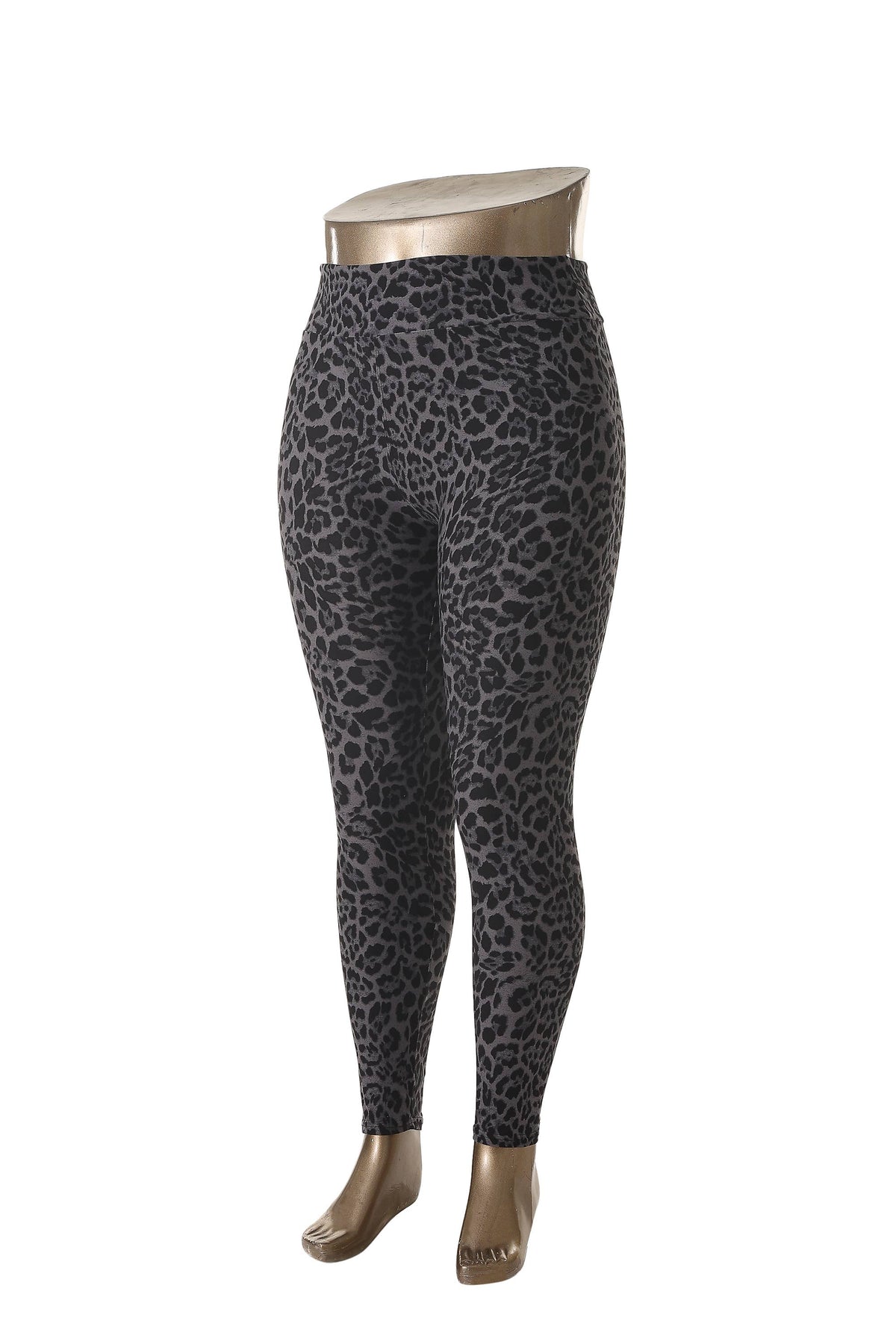 Black leopard print plus size legging: LGPP-205