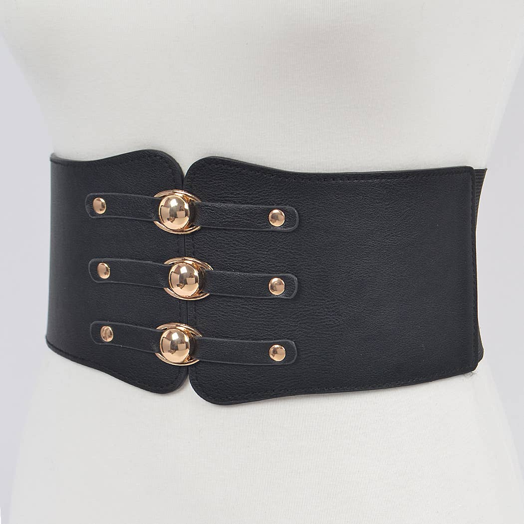 Corset Belt W/three Buckles