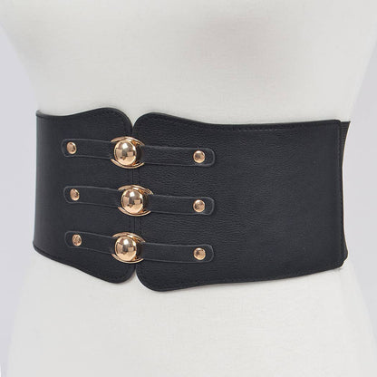 Corset Belt W/three Buckles
