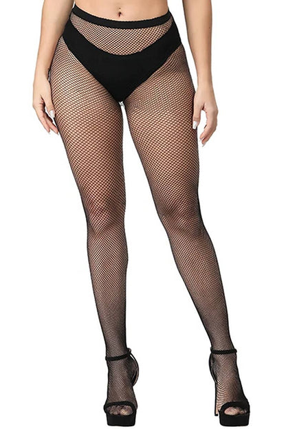 High Rise French Cut Fishnet Sheer Tight Pantyhose