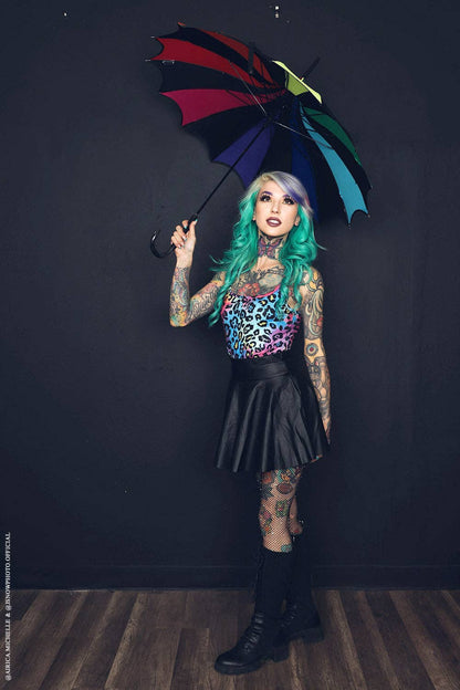 Batwing Pagoda Umbrella [Goth Rainbow]