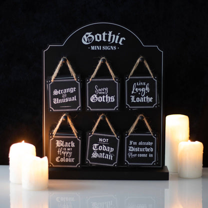 Set of 36 Gothic Mini Signs on Display