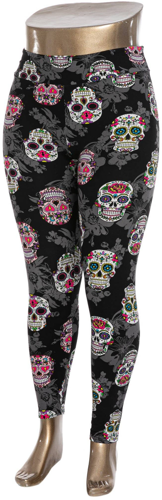 Skull printed plus size legging: LGPP-149