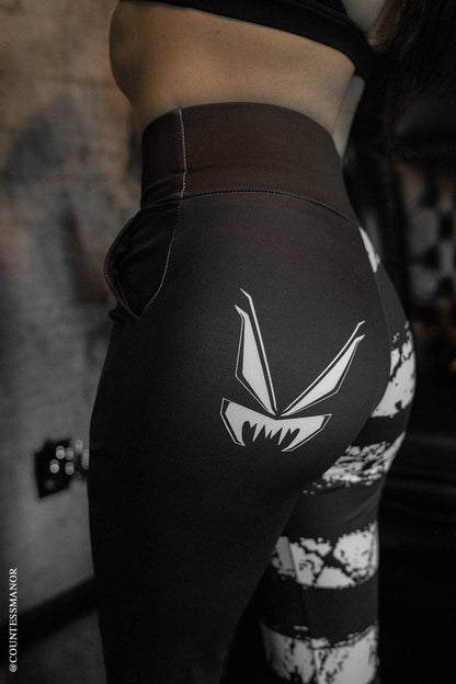 Ghost White Striped Split Flares [Black/White]
