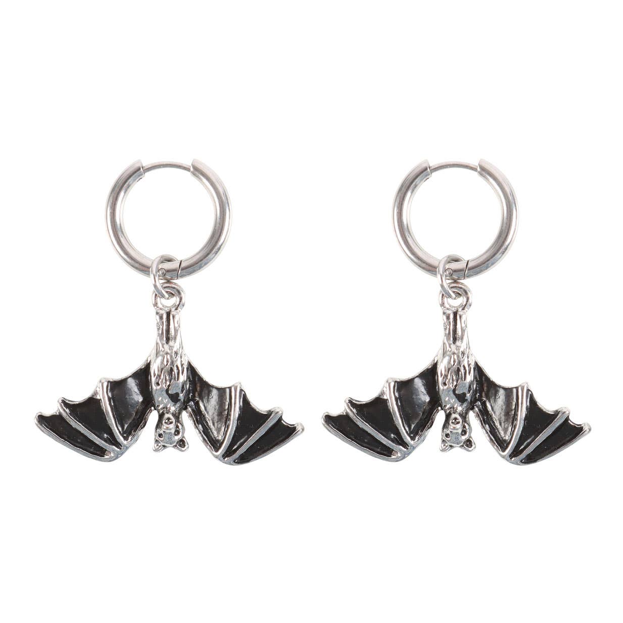 Gothic Halloween Hanging Bat Earrings