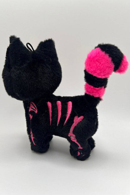 Bubblegum Skelekitty Plush Keychain