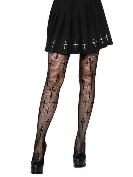 Cross Fishnet Tights — One Size Fits Most