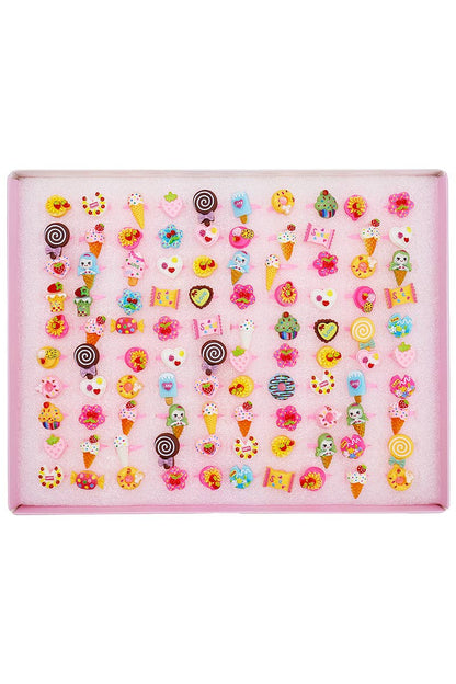 Kids Dessert Sweets Ring Collection - 100 pcs