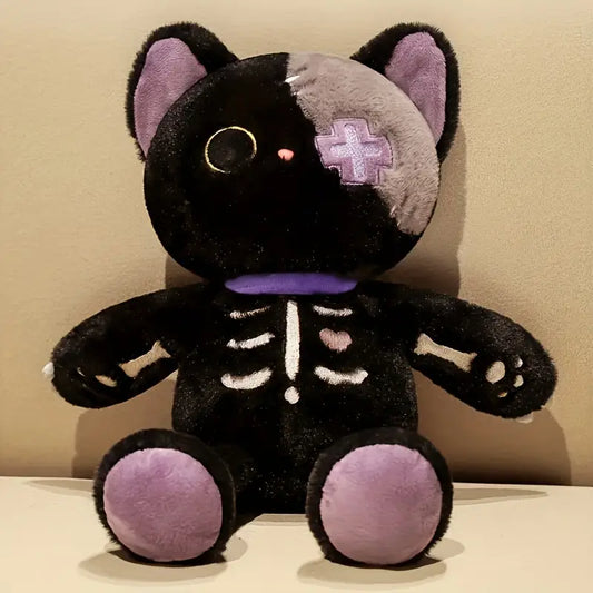 2-color skull cat plush toy