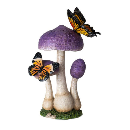 Purple Toadstool Mushroom with Butterflies Home and Garden Decor
