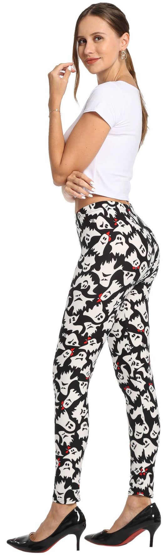 Halloween ghost print everyday legging (LG-936)