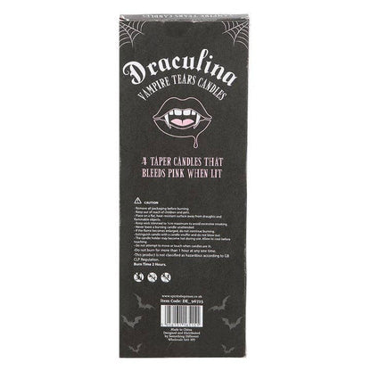 Set of 4 Pink Vampire Tears Gothic Bleeding Taper Candles