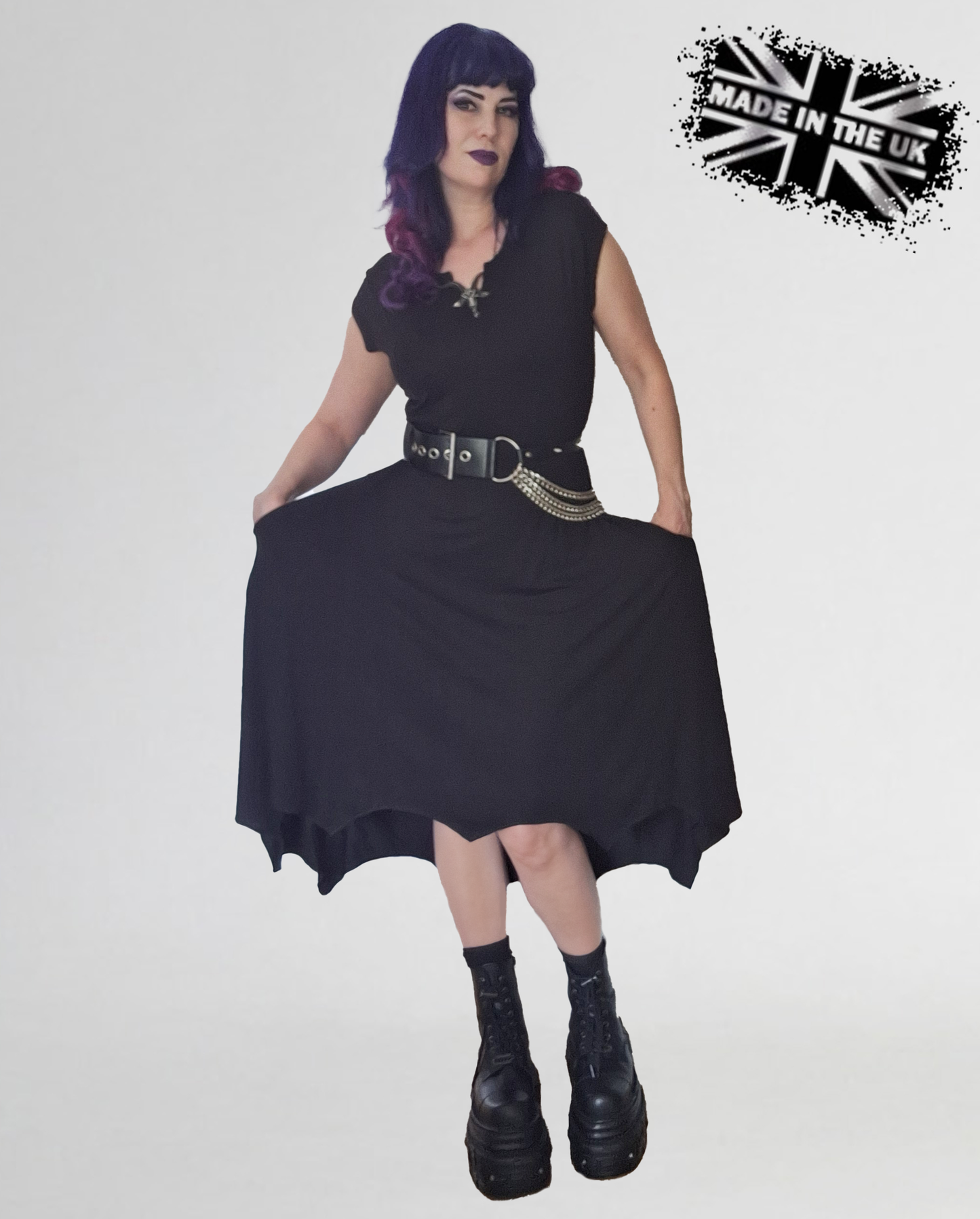 Necessary Evil Evaki Hi-Low Dress with Pockets