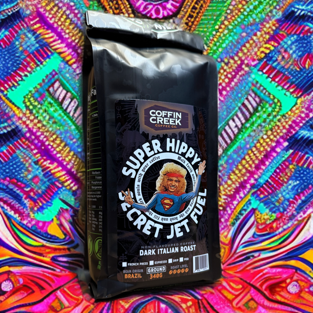 Super Hippy's Secret Jet Fuel - Italian Roast: 340 Grams / Whole Bean