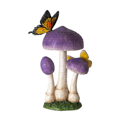 Purple Toadstool Mushroom with Butterflies Home and Garden Decor