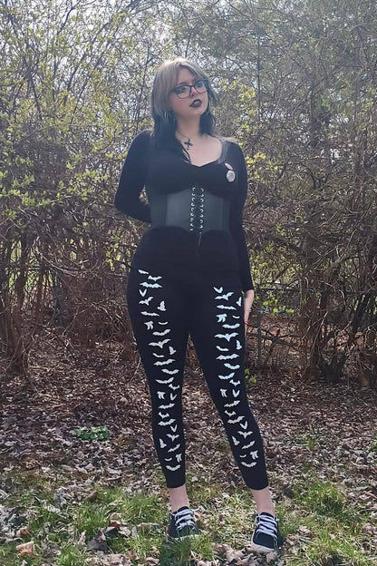 Vampire Bat Leggings [White Bats]