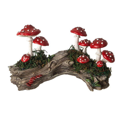 Toadstool Mushroom on Stump Home and Garden Decor