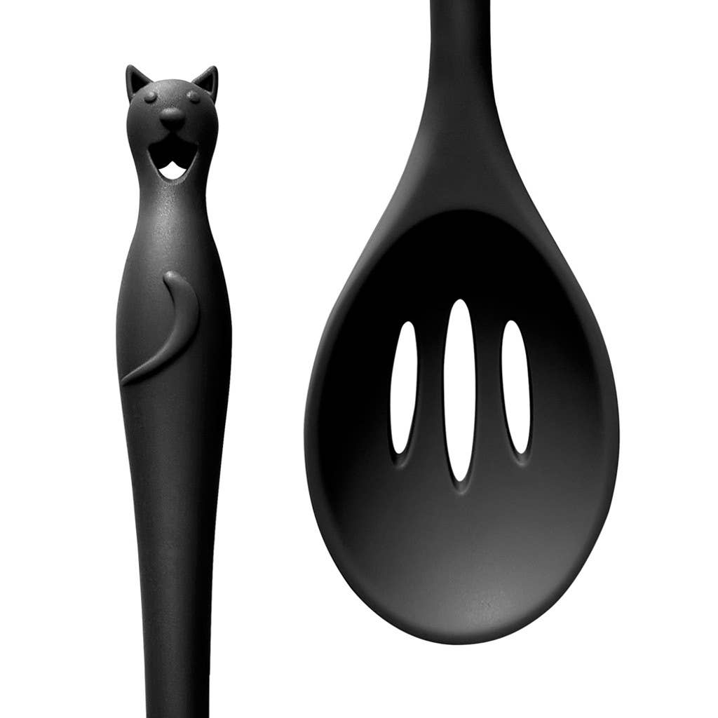 15569 Alchemy Gothic Cat's Kitchen Slotted Spoon