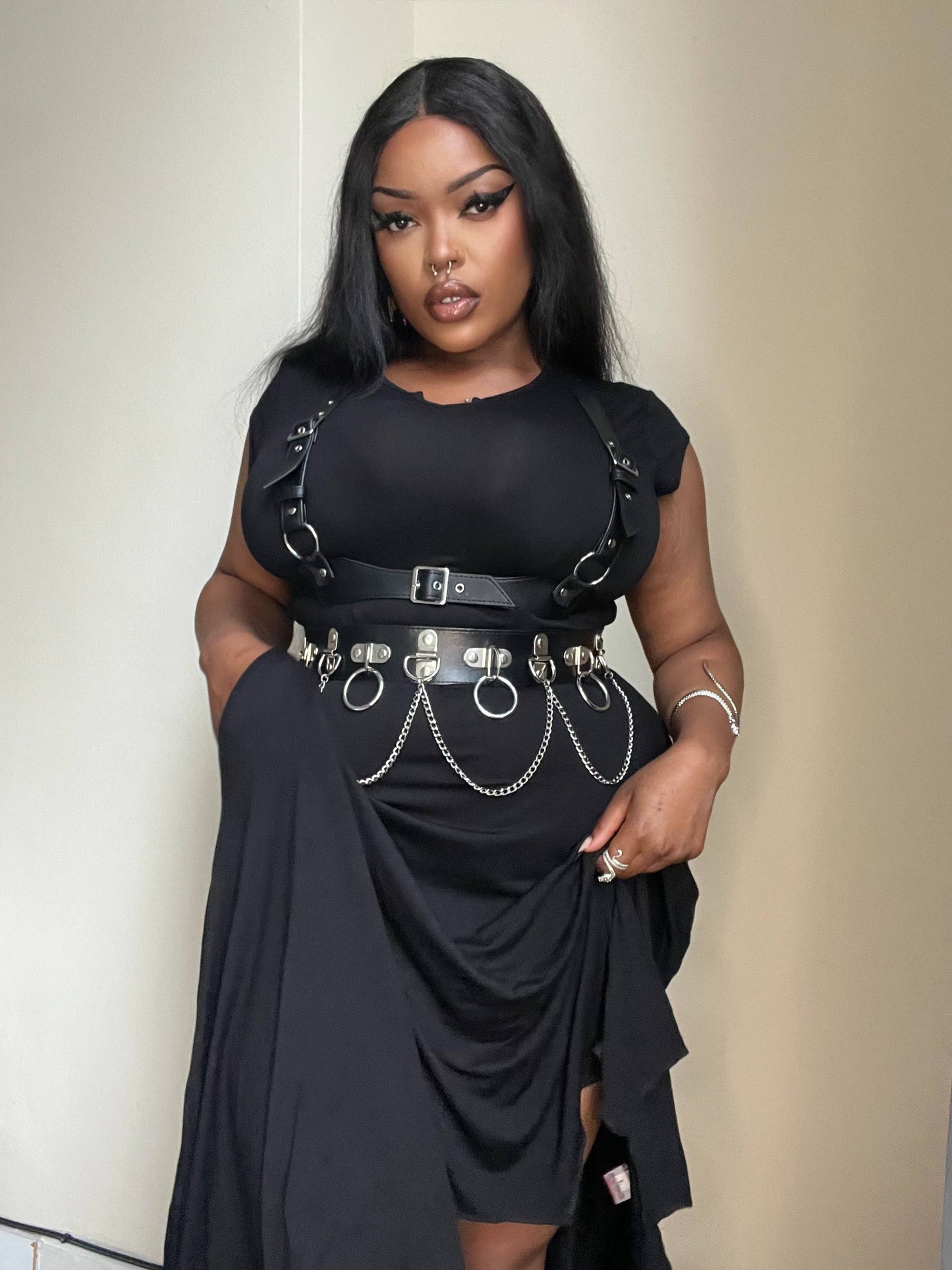 Necessary Evil Evaki Hi-Low Dress with Pockets