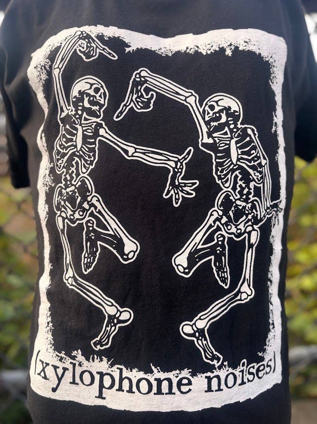 Dancing Skeletons make xylophone noises t-shirt.