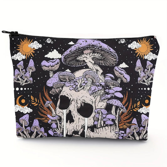 Mushroom Skull Make Up Bag