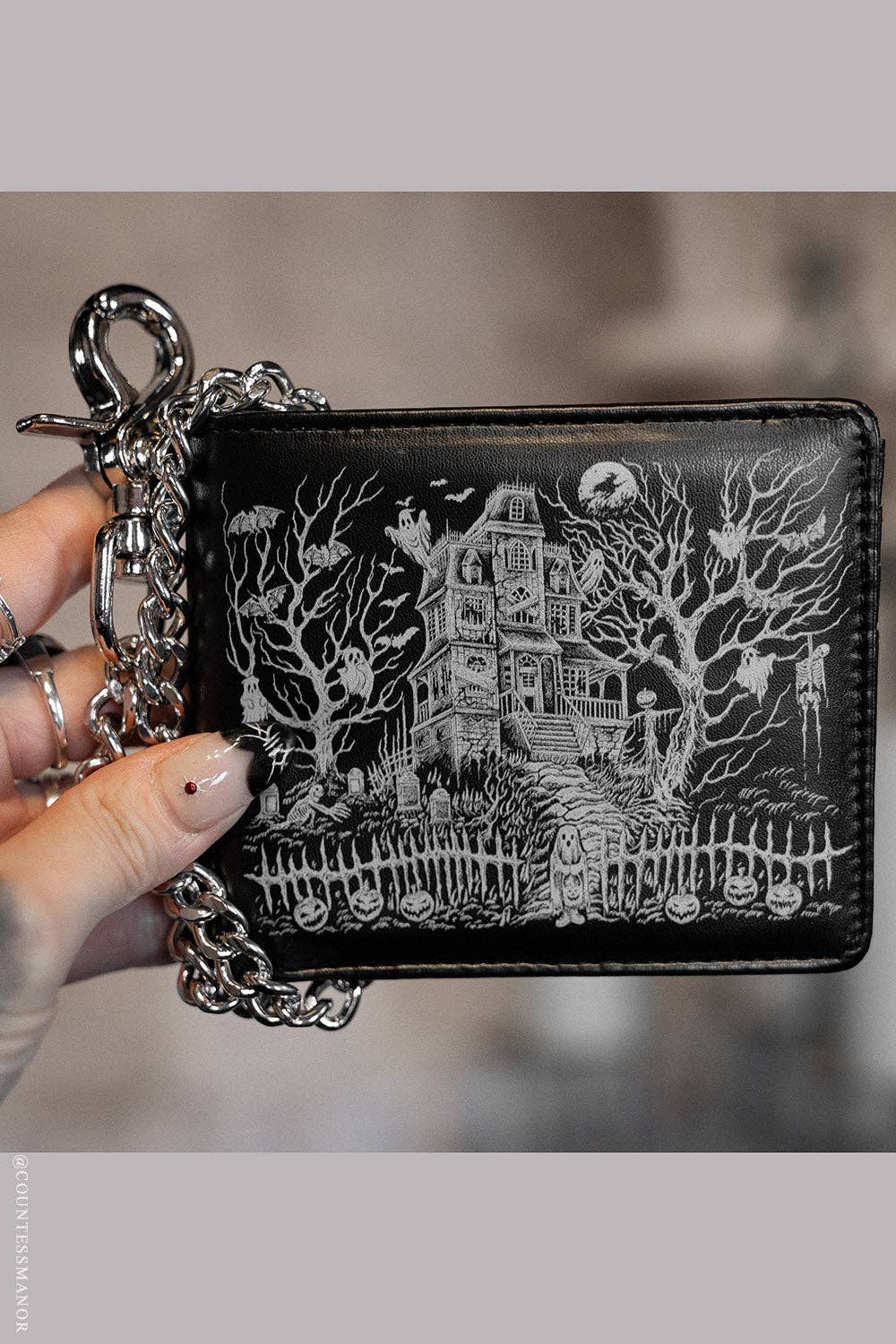 Haunted Mansion Bifold Wallet w/ Chain
